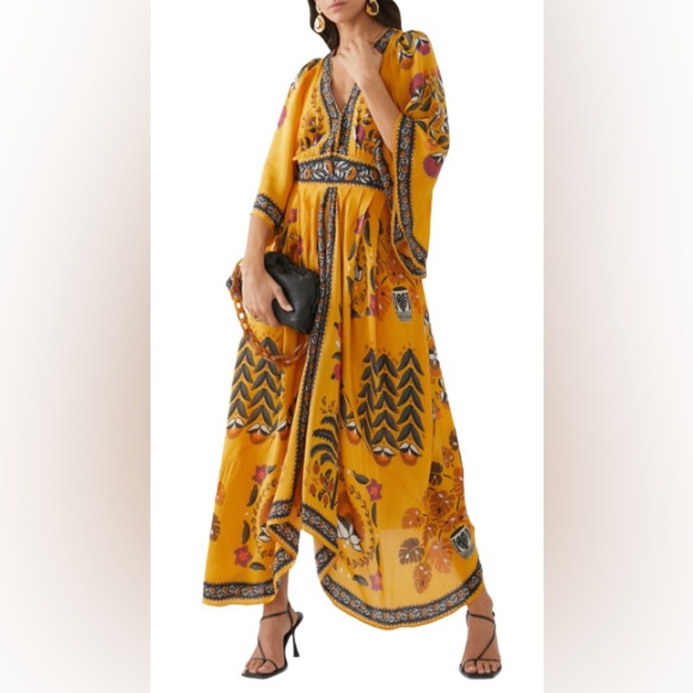 NWT FARM Rio Tropical Tapestry Kaftan Dress - Picture 5 of 12